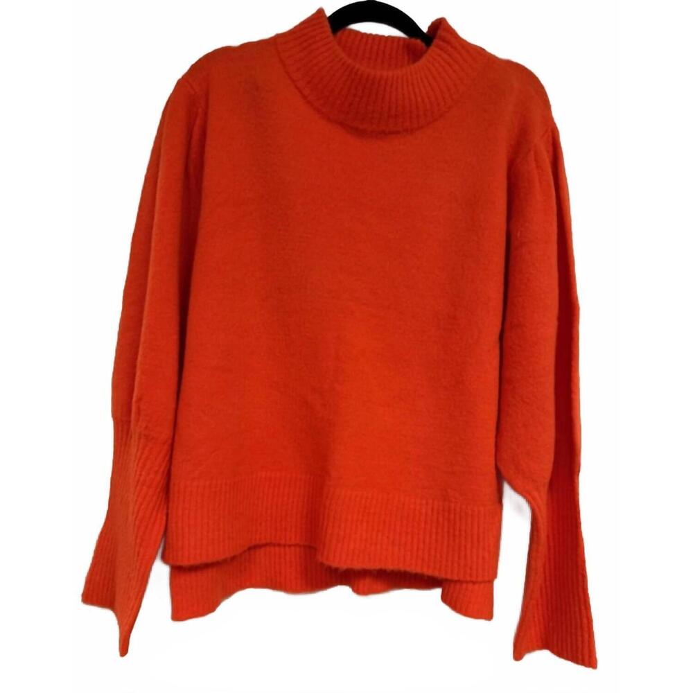 NEW GABBY ISABELLA women's oversized crew neckline top in orange